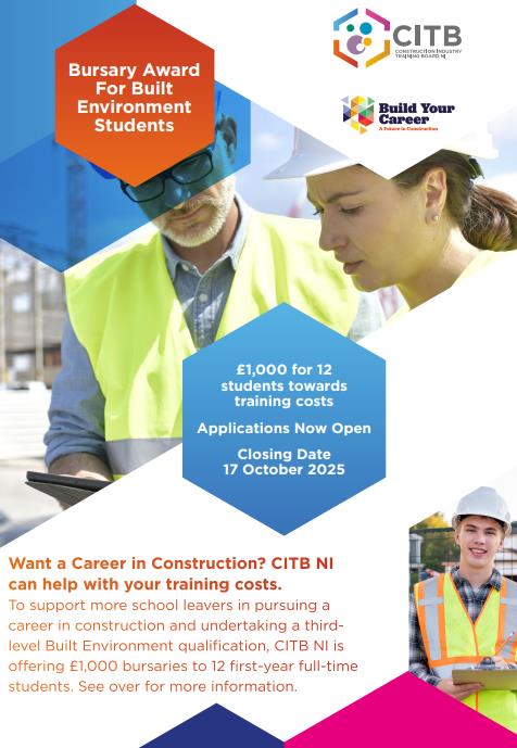 Construction I CITBNI Student Bursary 2025 Open