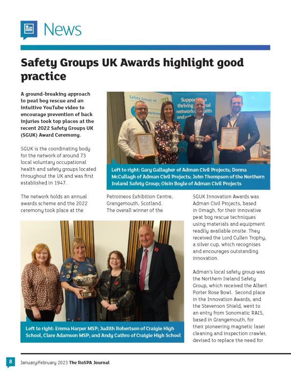 NI Safety Group and member Adman Civil Projects receive national recognition